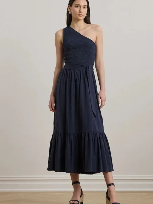 Lauren Ralph Lauren sukienka kolor granatowy midi rozkloszowana 200973608