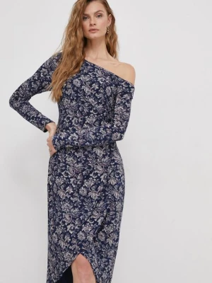 Lauren Ralph Lauren sukienka kolor granatowy mini dopasowana