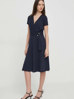Lauren Ralph Lauren sukienka kolor granatowy mini rozkloszowana