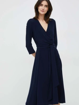 Lauren Ralph Lauren sukienka kolor granatowy mini rozkloszowana
