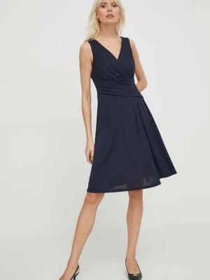 Lauren Ralph Lauren sukienka kolor granatowy mini rozkloszowana