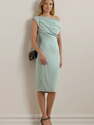 Lauren Ralph Lauren sukienka kolor niebieski midi dopasowana 250964081