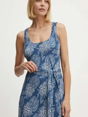 Lauren Ralph Lauren sukienka kolor niebieski midi rozkloszowana 250932704