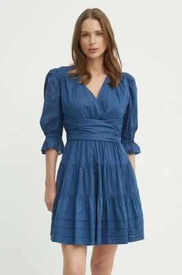 Lauren Ralph Lauren sukienka kolor niebieski midi rozkloszowana 250940770