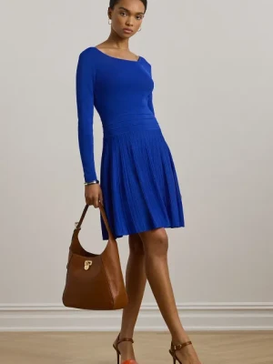 Lauren Ralph Lauren sukienka kolor niebieski mini rozkloszowana 200957557