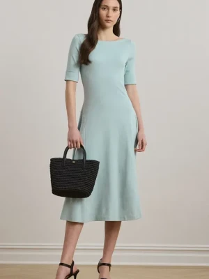 Lauren Ralph Lauren sukienka kolor niebieski mini rozkloszowana 250863913