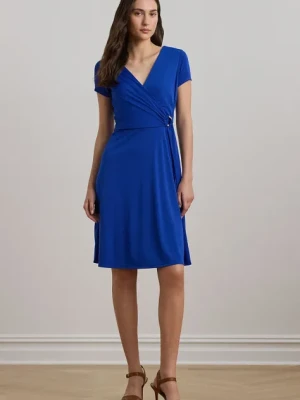 Lauren Ralph Lauren sukienka kolor niebieski mini rozkloszowana
