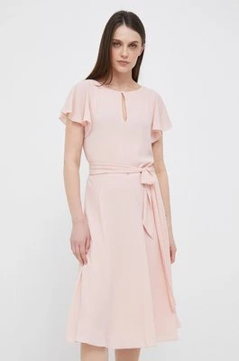 Lauren Ralph Lauren sukienka kolor różowy mini rozkloszowana