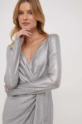 Lauren Ralph Lauren sukienka kolor srebrny mini prosta