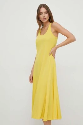 Lauren Ralph Lauren sukienka kolor żółty midi dopasowana