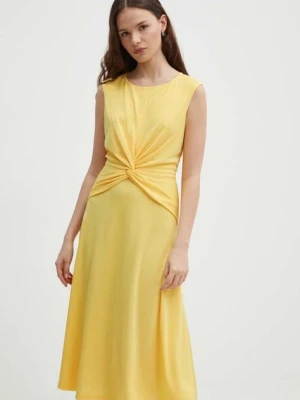 Lauren Ralph Lauren sukienka kolor żółty midi rozkloszowana 250872090