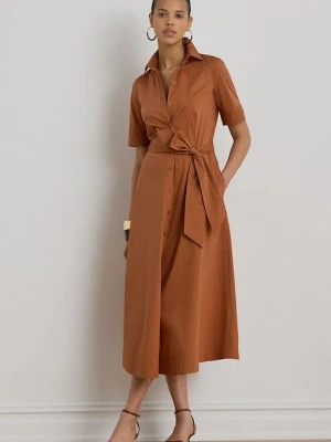 Lauren Ralph Lauren sukienka koszulowa z bawełną