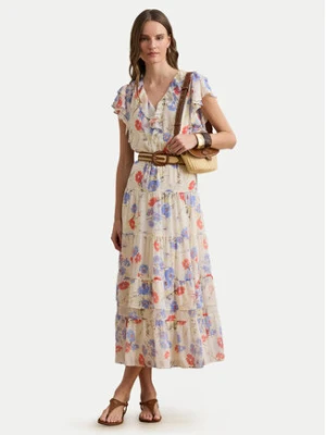 LAUREN RALPH LAUREN Sukienka letnia 200P08686001 Kremowy Regular Fit
