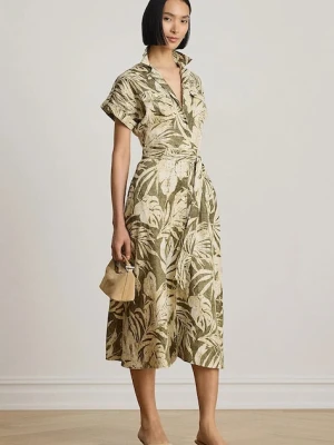 Lauren Ralph Lauren sukienka rozkloszowana lniana