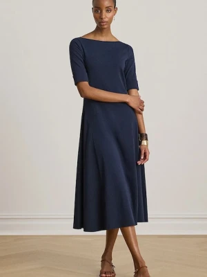 Lauren Ralph Lauren sukienka rozkloszowana z bawełną