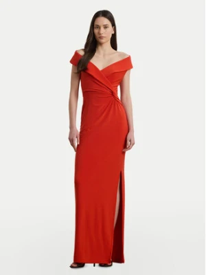 LAUREN RALPH LAUREN Sukienka wieczorowa 253863940024 Pomarańczowy Slim Fit