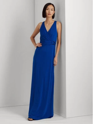 Lauren Ralph Lauren Sukienka wieczorowa 253903052001 Niebieski Slim Fit