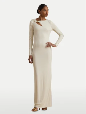 LAUREN RALPH LAUREN Sukienka wieczorowa 253P03589002 Kremowy Slim Fit
