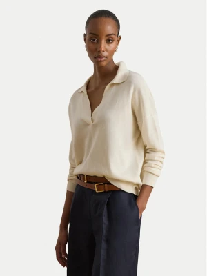 LAUREN RALPH LAUREN Sweter 200P14056001 Kremowy Regular Fit