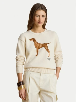 LAUREN RALPH LAUREN Sweter 200P14120001 Kremowy Regular Fit