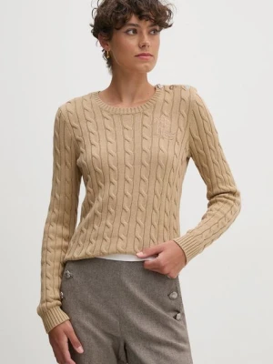 Lauren Ralph Lauren sweter bawełniany kolor beżowy 200932223