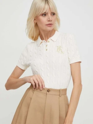 Lauren Ralph Lauren sweter bawełniany kolor beżowy 200932224