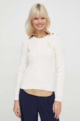 Lauren Ralph Lauren sweter bawełniany kolor beżowy