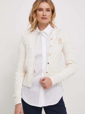 Lauren Ralph Lauren sweter bawełniany kolor beżowy