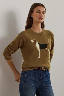 Lauren Ralph Lauren sweter bawełniany kolor brązowy 200955697