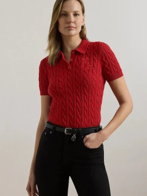 Lauren Ralph Lauren sweter bawełniany kolor czerwony 200932224