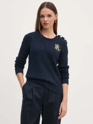 Lauren Ralph Lauren sweter bawełniany kolor granatowy