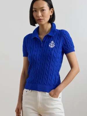 Lauren Ralph Lauren sweter bawełniany kolor niebieski 200957581