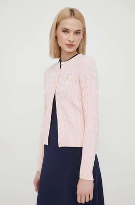 Lauren Ralph Lauren sweter bawełniany kolor różowy