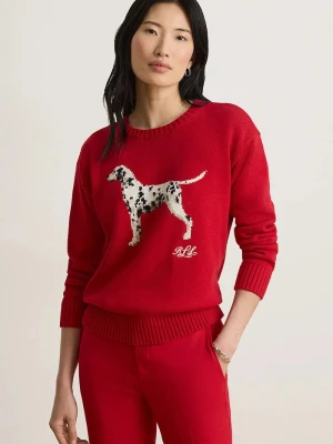 Lauren Ralph Lauren sweter damski bawełniany czerwony