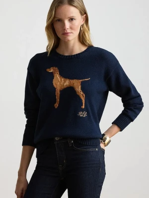 Lauren Ralph Lauren sweter damski bawełniany granatowy