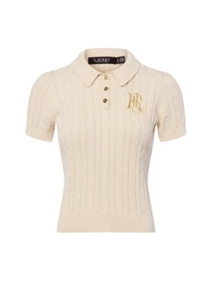 Lauren Ralph Lauren Sweter damski Kobiety Bawełna beżowy jednolity,