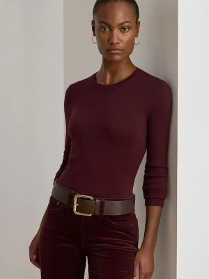Lauren Ralph Lauren sweter damski kolor bordowy lekki 200919114