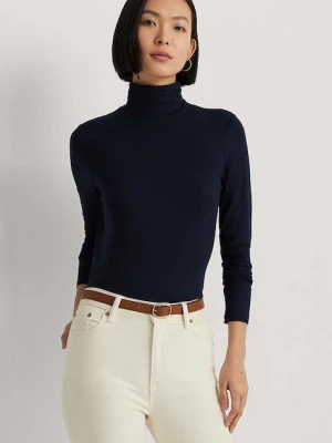 Lauren Ralph Lauren sweter damski kolor granatowy lekki z golfem 200675597
