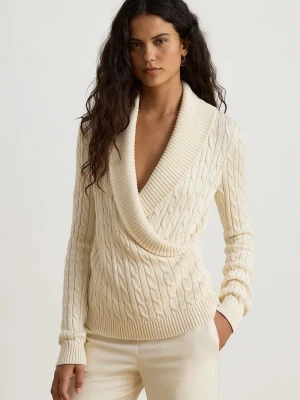 Lauren Ralph Lauren sweter damski z bawełną beżowy