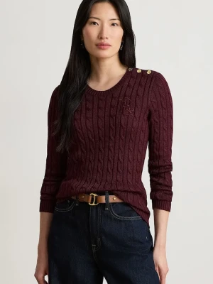 Lauren Ralph Lauren sweter damski z bawełną bordowy