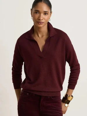 Lauren Ralph Lauren sweter damski z bawełną bordowy