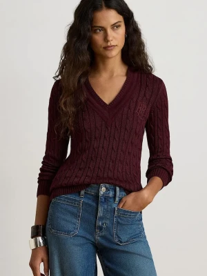 Lauren Ralph Lauren sweter damski z bawełną bordowy