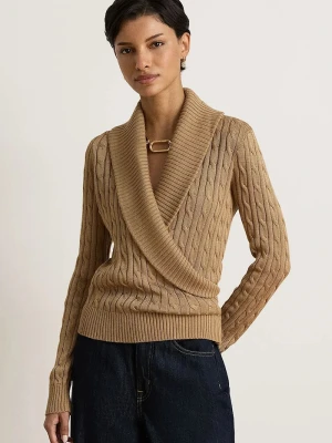 Lauren Ralph Lauren sweter damski z bawełną brązowy