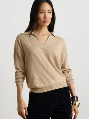 Lauren Ralph Lauren sweter damski z bawełną brązowy