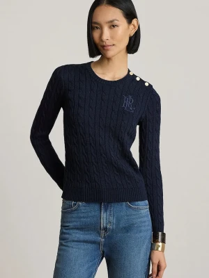 Lauren Ralph Lauren sweter damski z bawełną granatowy