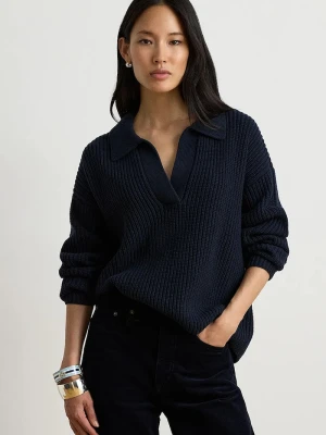 Lauren Ralph Lauren sweter damski z wełną granatowy