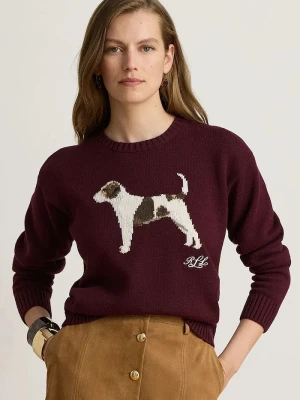 Lauren Ralph Lauren sweter damski bawełniany bordowy