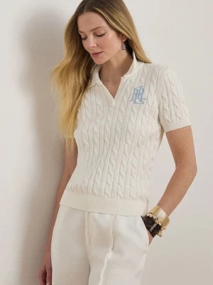 Lauren Ralph Lauren sweter z krótkim rękawem damski bawełniany