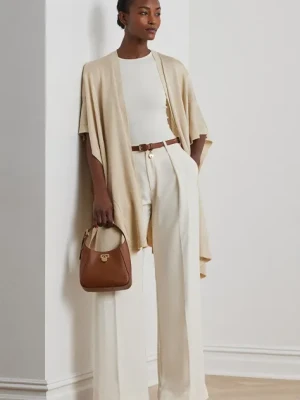 Lauren Ralph Lauren szal damski kolor beżowy gładki 454972537