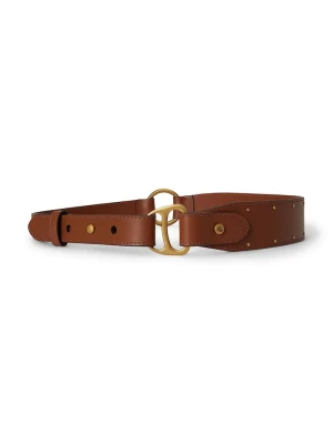 Lauren Ralph Lauren szeroki pasek damski skórzany brązowy